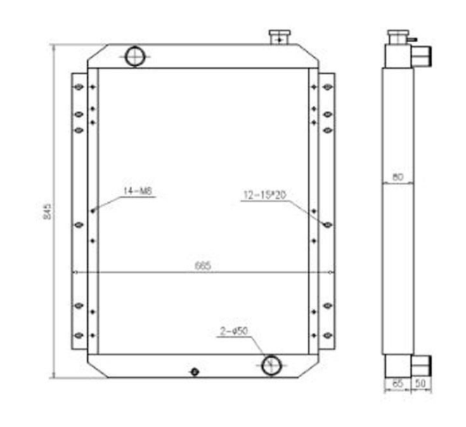 Compatible with Aftermarket Komatsu 209-03-77610 Oil Cooler For Komatsu Models PC750-6 PC750-7