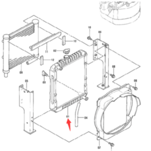 BUY Water Tank Radiator Core ASS'Y 4294854 for Hitachi Excavator EX30 EX35 EX40UR EX40UR-2  for sale