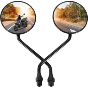 2 Pcs 8mm Universal Black Round Plastic Rearview Mirror for 50cc 70cc 90cc 110cc 125cc 150cc 200cc 250cc ATV Motorcycle Scooter online