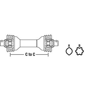 Aftermarket W250012100303 Complete Driveline with splined quick disconnect yokes fits W series tractor online