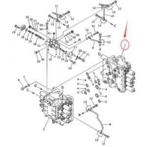 BUY Control Valve Assy 709-79-22202 for Komatsu PC220LC-5 PC220-5 PC200LC-5X PC200LC-5S PC200LC-5 PC200-5X PC200-5S PC200-5 Original Used for sale