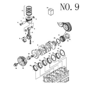 BUY Crankshaft 1J700-23010 for Kubota Engine V2607T-DI for sale