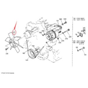 Buy Fan Blade 17345-74110 for Kubota Engine D1105 D1403