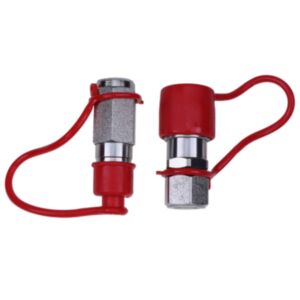Flat Face Hydraulic Couplers/Quick Connect Couplings Set with Dust Caps 3/8&quot; NPT x 1/2&quot; Body online