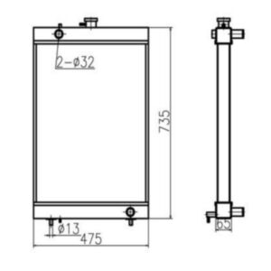 BUY For Doosan Excavator DX80 Water Tank Radiator ASS'Y 440211-00032 for sale