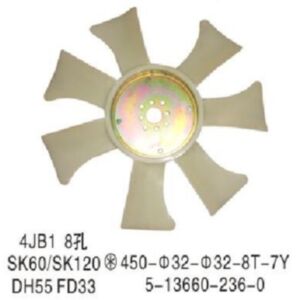 BUY For Kobelco Excavator SK60 SK120 Isuzu Engine 4JB1 Fan Blade Cooling 5-13660-236-0 for sale