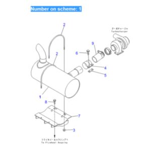 BUY For Komatsu Excavator PC228UU-1 PC228US-1 PC228US-2 PC228US-1T Engine SA6D102E Muffler Silencer 6736-11-5510 for sale