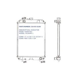 BUY For Komatsu Excavator PC35MR-1 PC35MRX-1A PC38UU-3 Water Tank Radiator ASS'Y 21U-03-31102 for sale