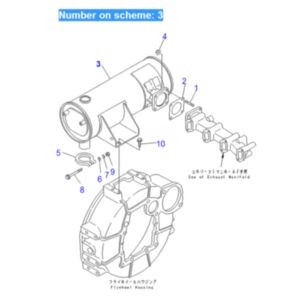 BUY For Komatsu Excavator PC40MR-1 PC45MR-1 Engine 4D88E 4D84E Muffler Silencer YM129608-13511 YM129612-13590 for sale