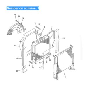 BUY For Komatsu Excavator PW100-3 PW100N-3 PW100S-3 Engine S6D95L Hydraulic Oil Cooler 20D-03-41110 20D-03-42110 20D-03-41410 for sale