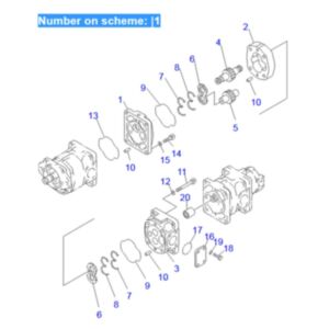 BUY For Komatsu Wheel Loader WA350-3A WA350-3-X WA380-3 WA380-3MC Hydraulic Pump 705-13-34340 for sale