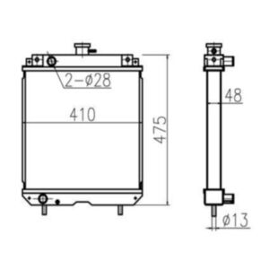 BUY For Kubota GT23 Water Tank Radiator Core ASS'Y for sale