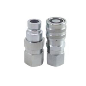 BUY For Skid Steer Loader 1/2" NPT Thread 1/2" Hydraulic Flat Face Quick Connect Coupler Set  for sale
