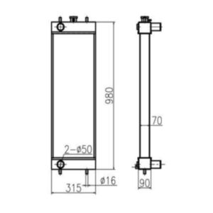 BUY For Sumitomo Excavator SH130-5 Water Tank Radiator Core ASS'Y for sale
