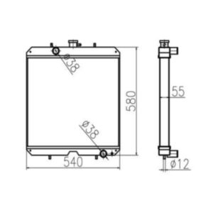 BUY For Yanmar Excavator VIO40-3 VIO50-3 Water Tank Radiator Core ASS'Y 184015-44501 for sale