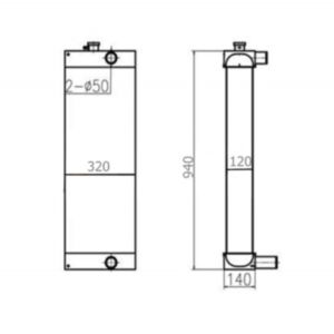 For JCB Excavator JS140 JS130LC Water Tank Radiator Core ASS&#039;Y online