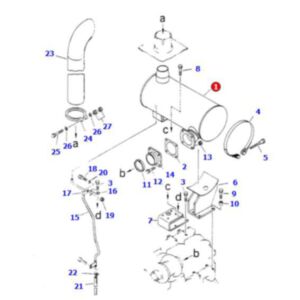 Buy Muffler Silencer 6151-11-8530 for Komatsu Wheel Loader WA470-3