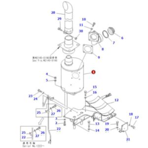 Buy Muffler Silencer 6151-11-8611 for Komatsu Engine S6D125E-2 Crawler Dozer 6D125E-2 D68ESS-12 D65-12