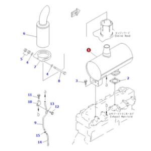 Buy Muffler Silencer 6206-11-5290 for Komatsu Engine 6D95L-1 Crawler Dozer D31P-20 D31-20