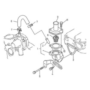 Thermostat Cover 16271-73260 for Kubota Engine D1105 Excavator KX41-2 KX41H KX61-2 KX71 KX91-2 sale