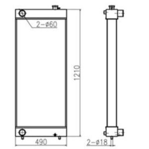 BUY Water Radiator Core LN002080 LN002730 for CASE CX360B Crawler Excavator for sale