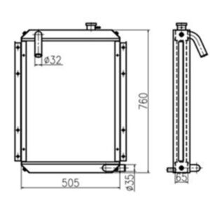 BUY Water Tank Radiator 13F41000 202-00056E 202-00056C for Doosan SOLAR 55-V PLUS for sale