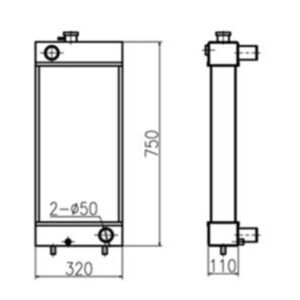 BUY Water Tank Radiator 3077640 3077639 for Caterpillar CAT Excavator E307D for sale