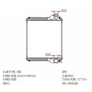 BUY Water Tank Radiator Core Assy for JCB-004 525*500*104mm for sale