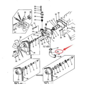 Water Pump And Cooling Fan Hose 6131-62-6510 for Komatsu S4D105-3B S4D105-3C S4D105-3D S4D105-3K Engine online