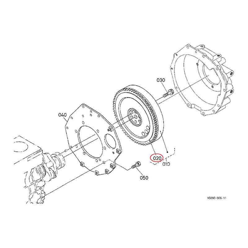Perfect for Kubota Engine V1505 D1105 Excavator KX71 - Flywheel Ring Gear 1G081-63820 1G08163820 KX71, KX71-3 CABIN, KX71-3 CANOPY, KX71-3S CABIN, KX71-3S CANOPY, U25, U27, U25-3S, U27-4, U25S(CA), U27-4CA, U25S, R320S