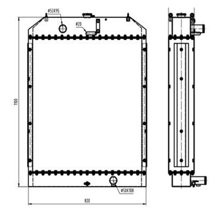 Compatible with Doosan Excavator DH220-3 Water Tank Radiator ASS'Y