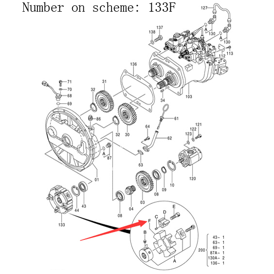 Compatible with Hitachi Excavator ZX250-AMS ZX250H-3G ZX250K-3G Main Hydraulic Pump Coupling Element 4463994 ZX250-AMS,ZX250-HCME,ZX250H-3G,ZX250K-3G,ZX250LC-3G