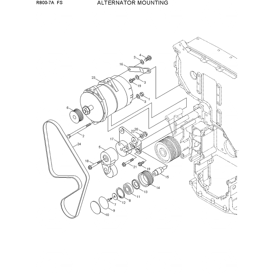 Compatible with Hyundai R800-7A FS R800LC-9 R800LC-7A R800LC-9 FS Alternator 3400698 R800-7A FS,R800LC-9,R800LC-7A,R800LC-9 FS