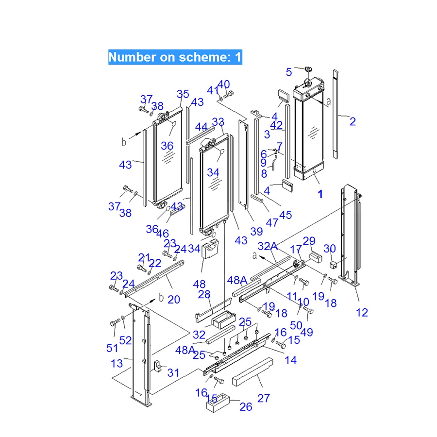 Compatible with Komatsu Excavator PC160LC-7 PC160LC-7K PC180LC-7K PC180NLC-7K Water Tank Radiator ASS'Y 21K-03-71111 21K-03-71113 21K-03-71114 21K0371111 21K0371113 21K0371114  PC160LC-7,PC160LC-7K,PC160LC-7K-KA,PC180LC-7K,PC180NLC-7K