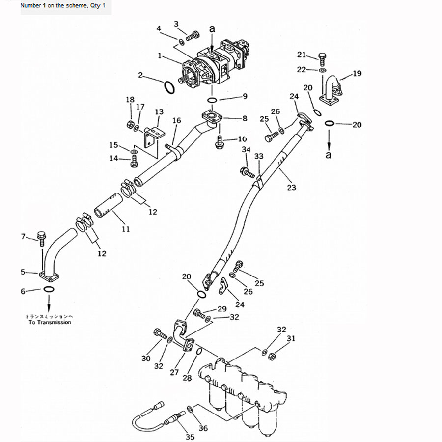 Compatible with Komatsu Wheel Loader WA700-1 WA700-1L SAR160+28+20 Pump Ass'y 705-56-43010 7055643010