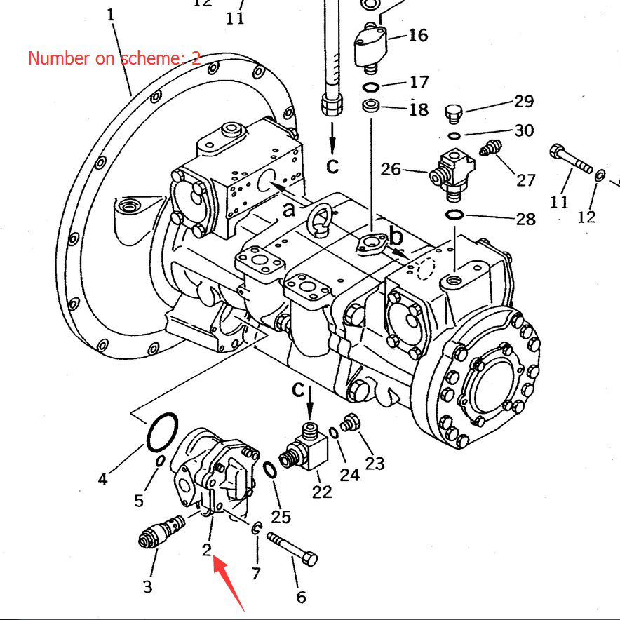 Compatible with KOMATSU Excavator PC400 PC400-3 Gear Pump 704-23-30601 704-23-30600 7042330600 7042330601 PC400,PC400LC,PC400-3,PC400LC-3