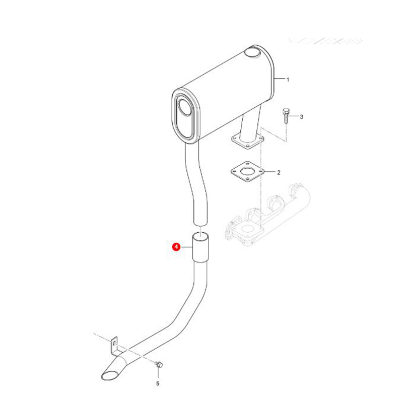 Direct replacement for Bobcat Tractor CT335 CT440 CT445 CT450 - Pipe Tube Exhaust 7002923 CT335, CT440, CT445, CT450