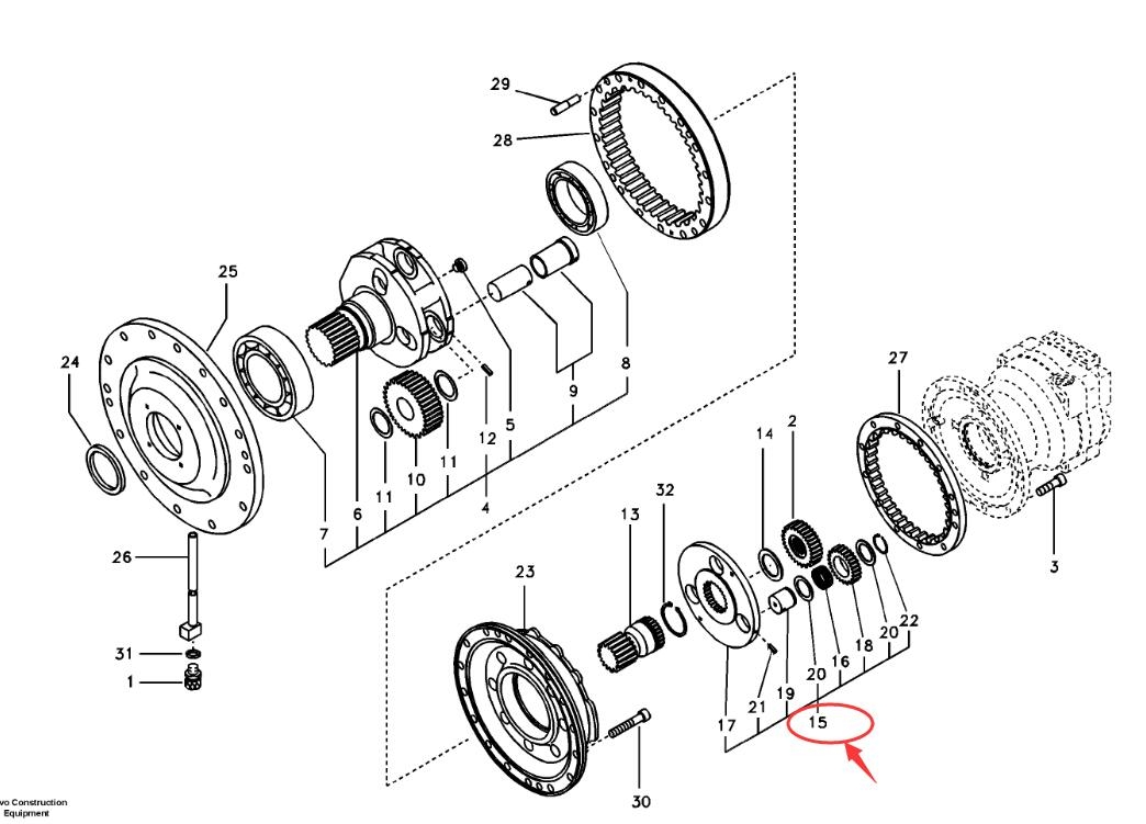 Engineered for Volvo EC290B EC290C FC3329C EC290 EC290B - Planet Carrier SA7118-38400 SA7 118-38400 SA711838400 EC290B, EC290C, FC3329C, EC290, EC290B