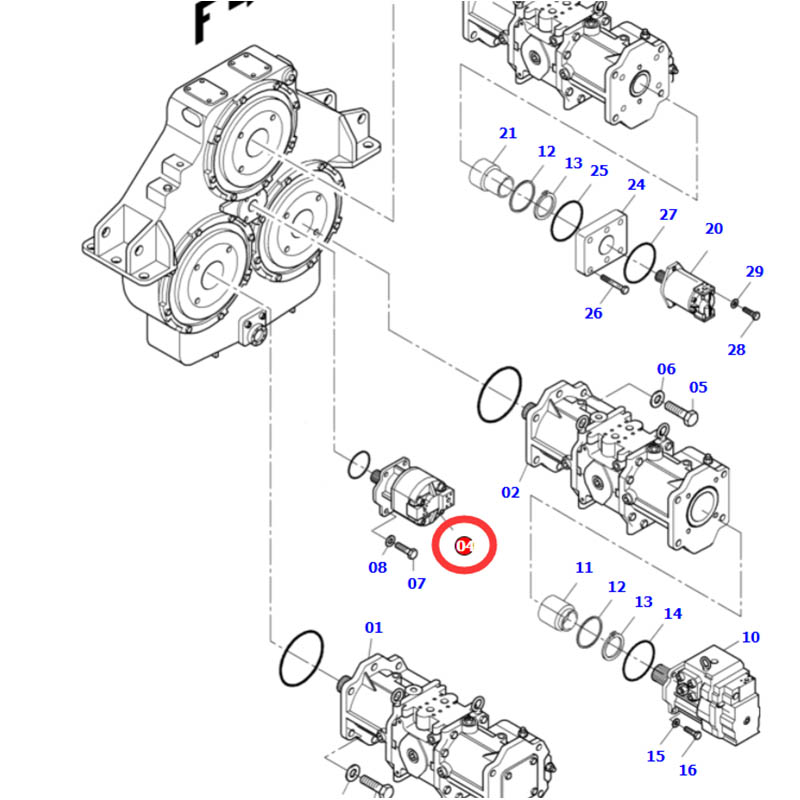 Engineered for Komatsu Excavator PC3000-6 - Pump Assembly 705-12-35140 7051235140