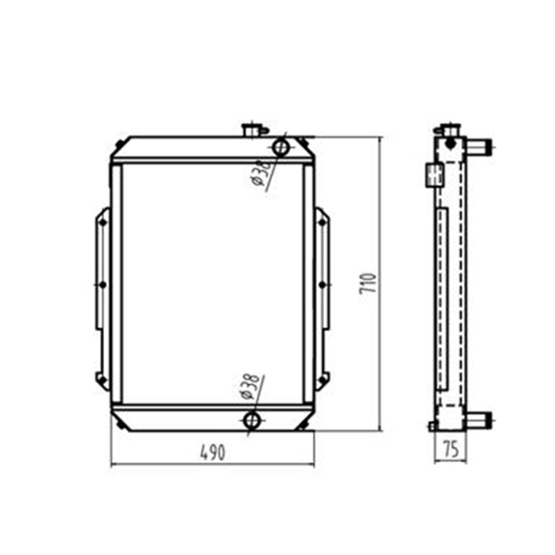 Designed to fit Hyundai Excavator R55-7 R55W-7 - Water Tank Radiator 11M8-40022 11M840022 R55-7, R55W-7