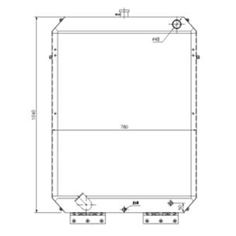 Perfect replacement for Hyundai Excavator R210-7H R210LC-7H R220LC-7H - Water Tank Radiator 11N6-46400 11N646400 R210-7H, R210LC-7H, R220LC-7H